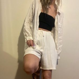 Vintage Cotton Ribbed Beach Shorts